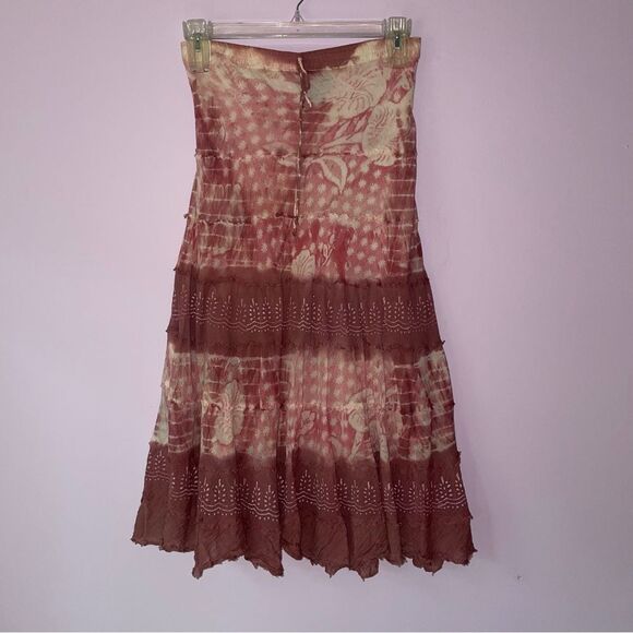 Metro Wear Skirt M Boho Blush Pink Tiered Pull On Cotton - Picture 1 of 8